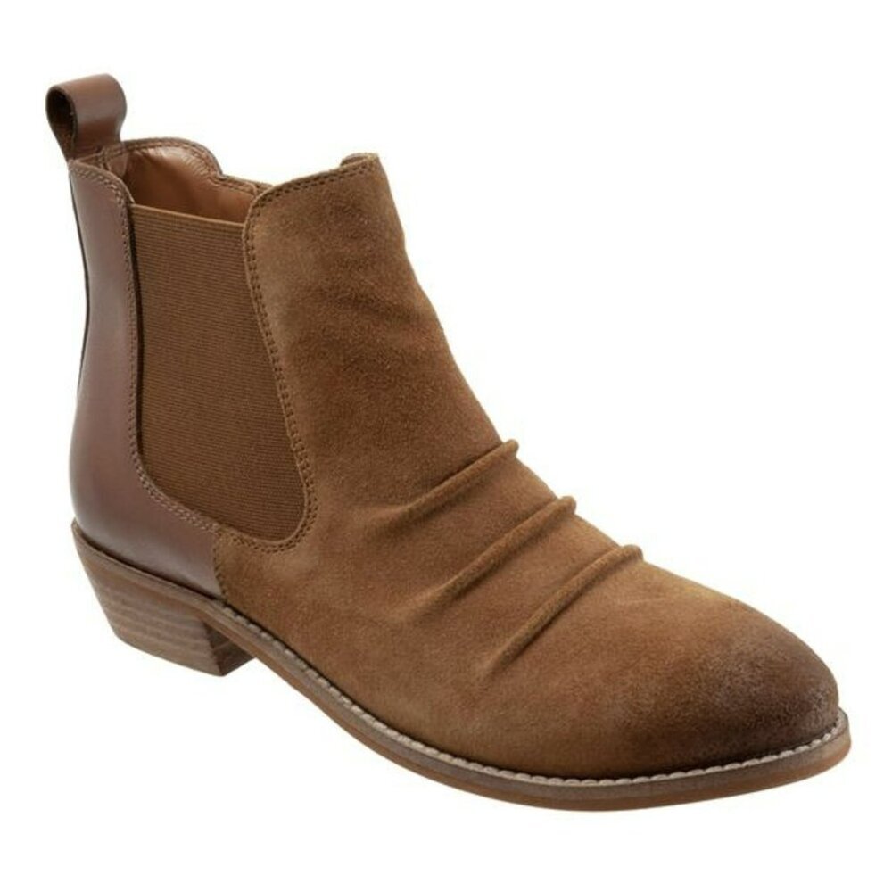 Softwalk Comfort Size 8.5 Rockford Brown Suede Ankle Chelsea Bootie NEW